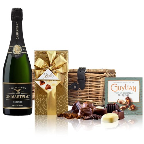 Martel Prestige Brut Champagne 75cl And Chocolates Hamper